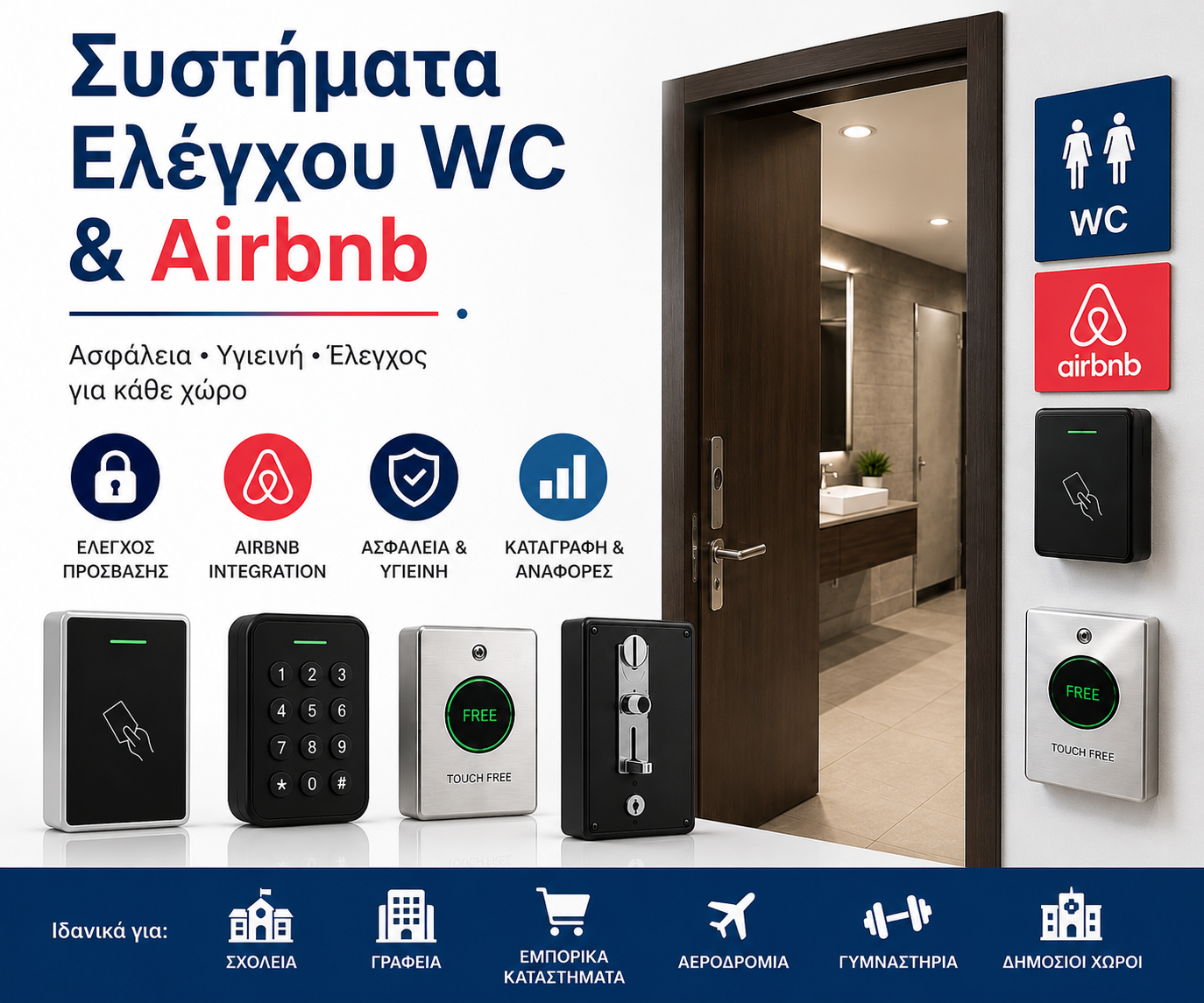 Συστήματα Ελέγχου για WC και Airbnb